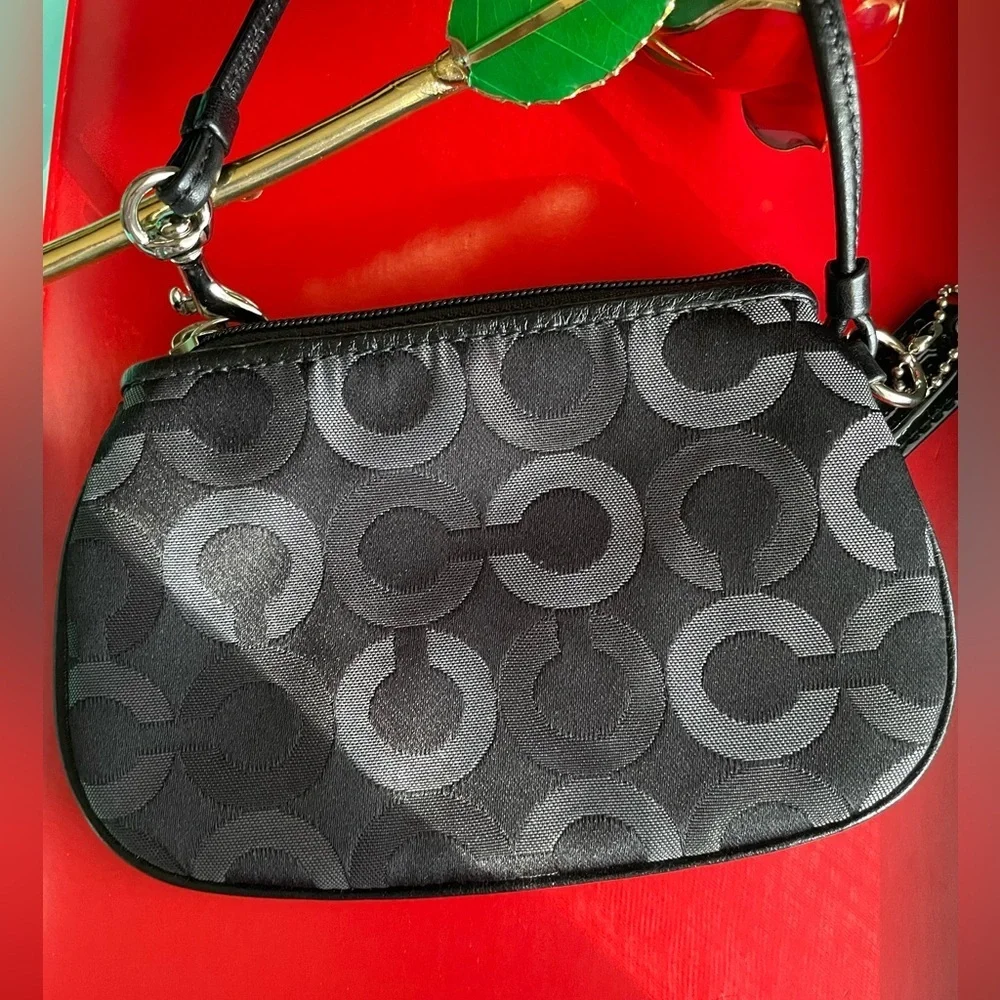 COACH WALLET,Coach Black and Gray Wristlet